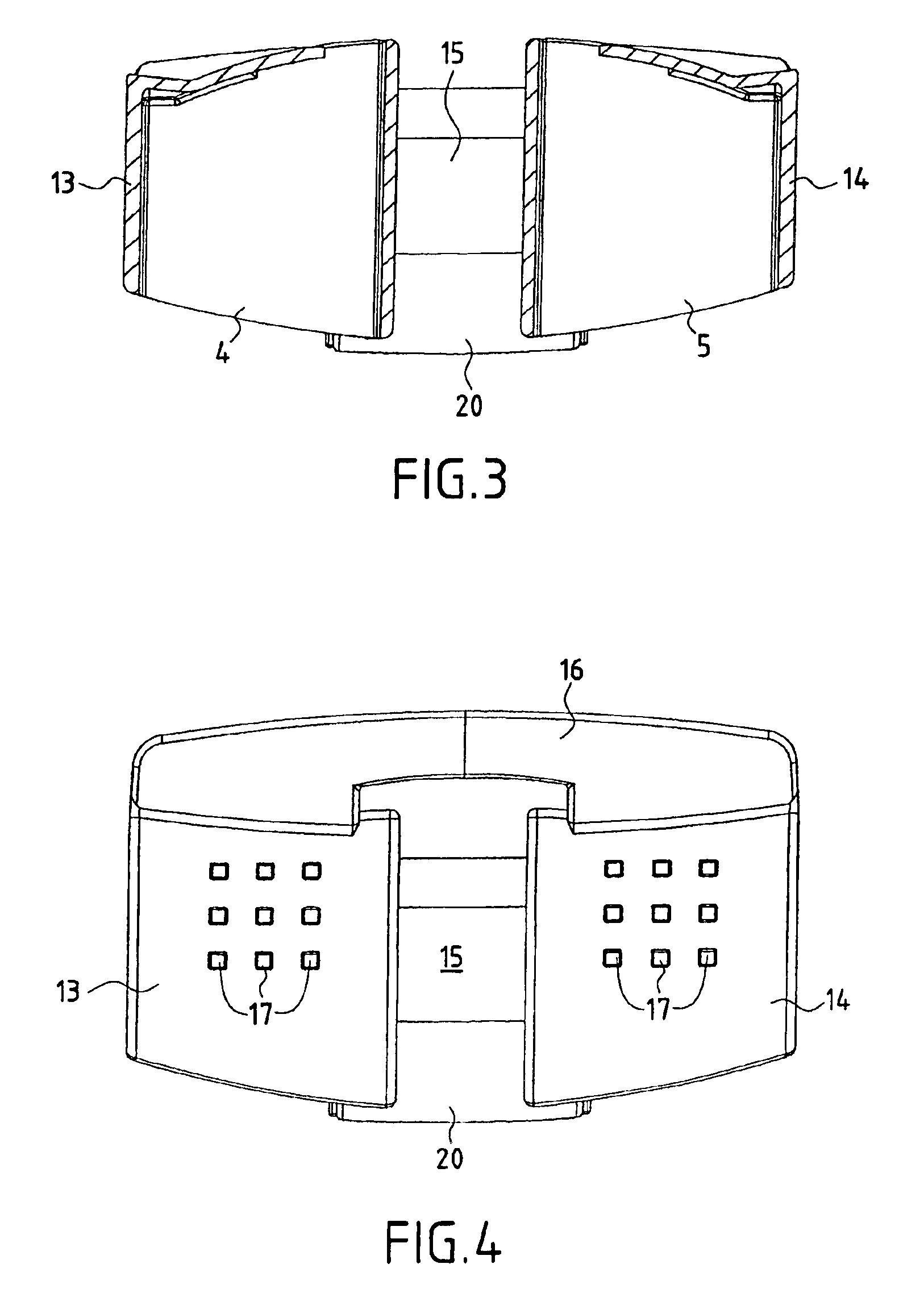 Suspension device for a two-slat unit