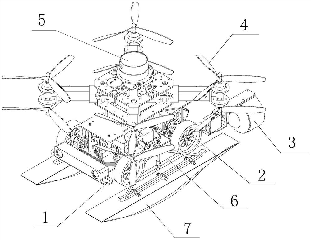 A water, land and air amphibious robot