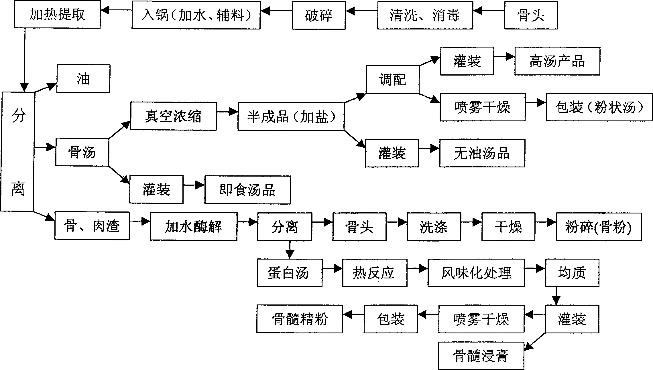 Intensive process of bone