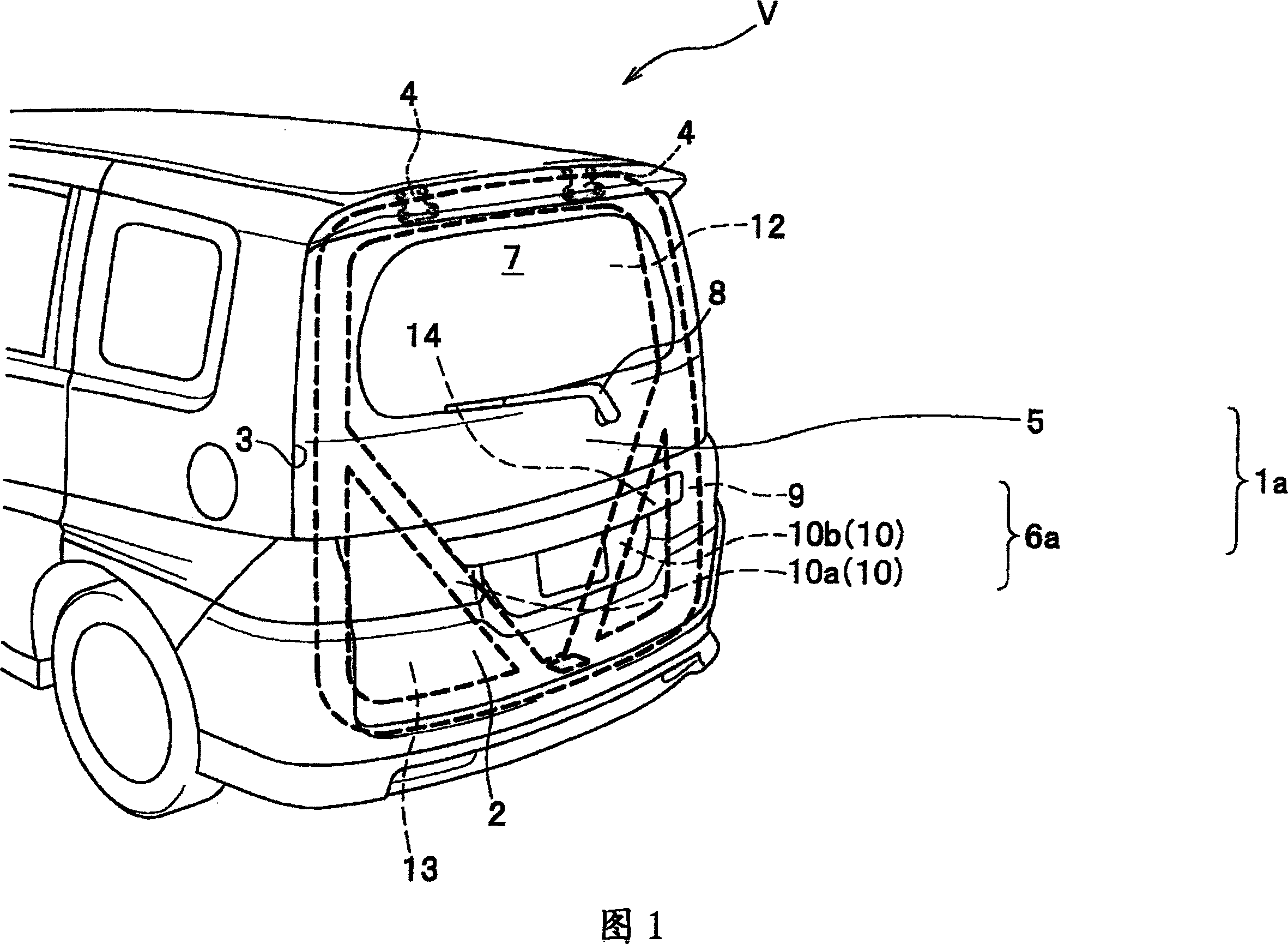 Hatchback door structure for vehicles