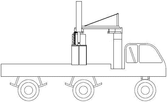 Piled brick pillar loading and unloading rotary arm device for truck