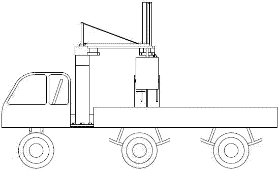 Piled brick pillar loading and unloading rotary arm device for truck