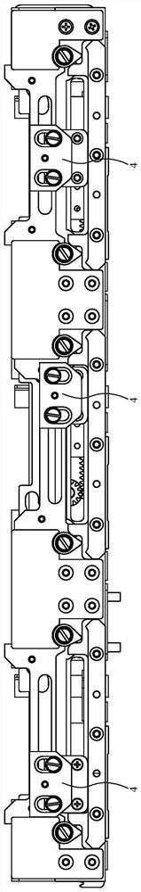 Inker cam device capable of freely ascending, descending and moving leftwards and rightwards