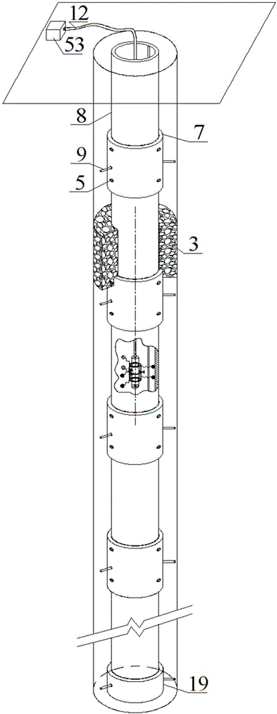 Drill hole anchoring structure for monitoring floor surrounding rock fractures and construction method thereof