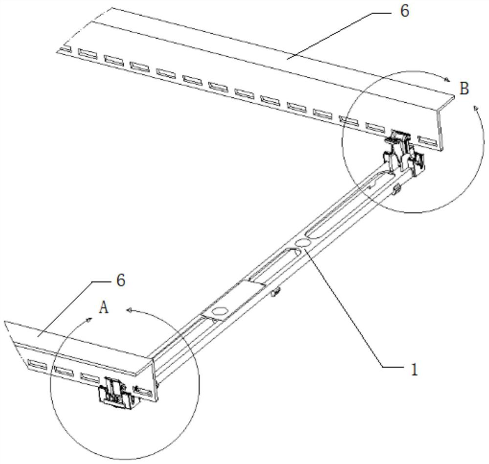 Quick-release self-locking connecting structure for mounting interior trim part of vehicle cabin