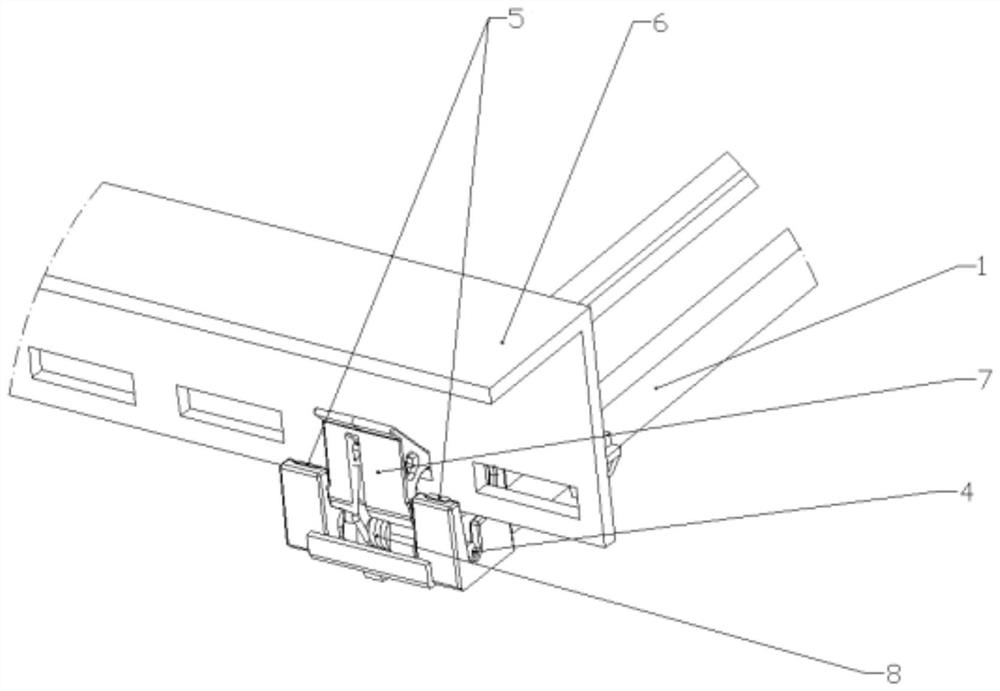 Quick-release self-locking connecting structure for mounting interior trim part of vehicle cabin