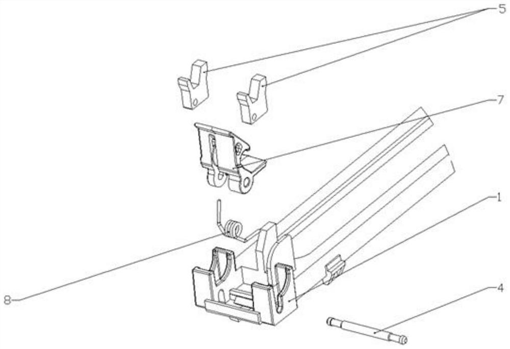 Quick-release self-locking connecting structure for mounting interior trim part of vehicle cabin