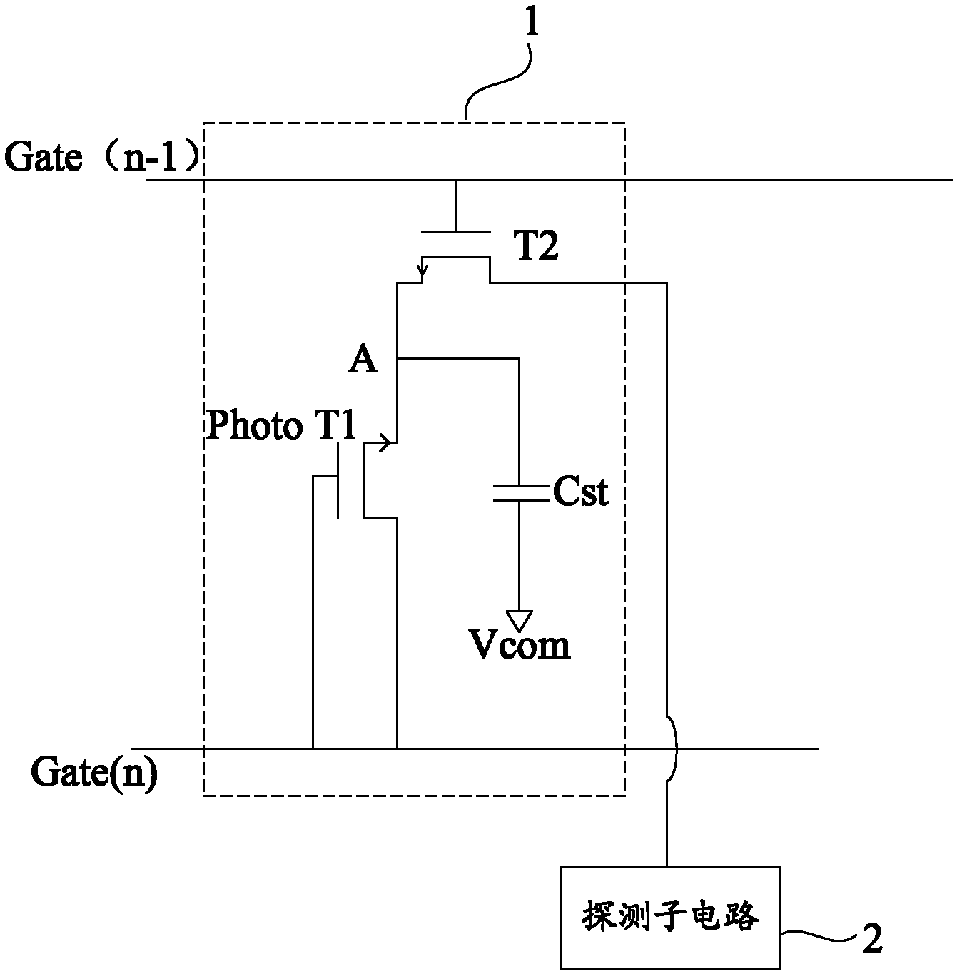 Touch screen touch point location detection circuit, touch screen and display device
