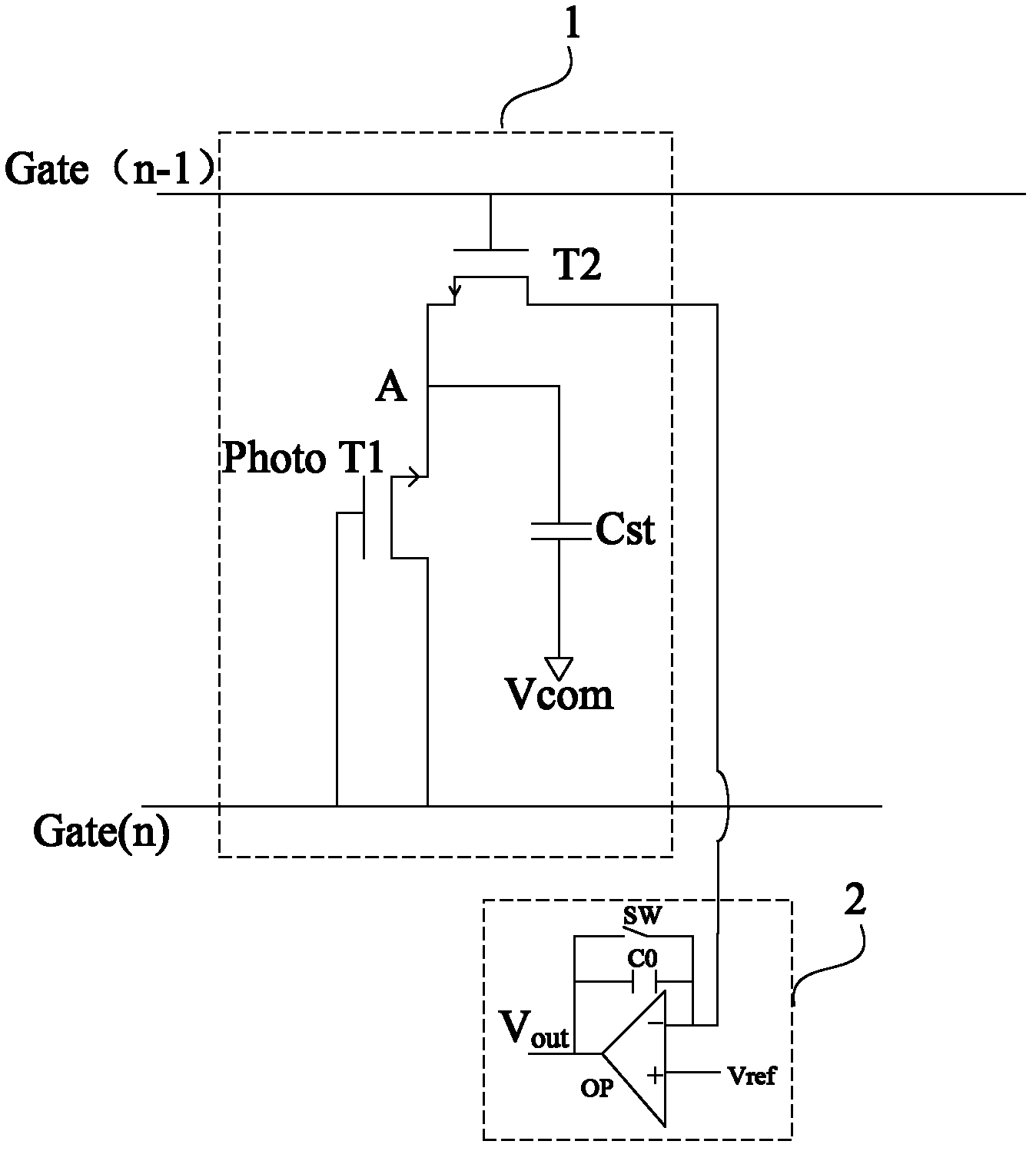 Touch screen touch point location detection circuit, touch screen and display device