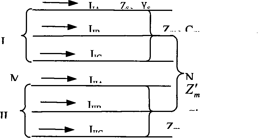 Same tower double back transmission line fault distance measuring time domain method using single end current flow