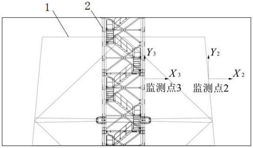 Displacement monitoring method for double-flat-arm derrick construction process based on computer vision