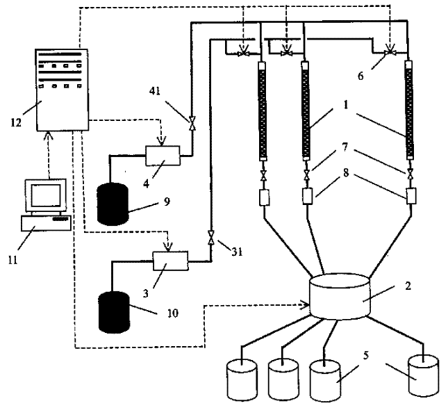 Array continuous preparing chromatography system and using method thereof