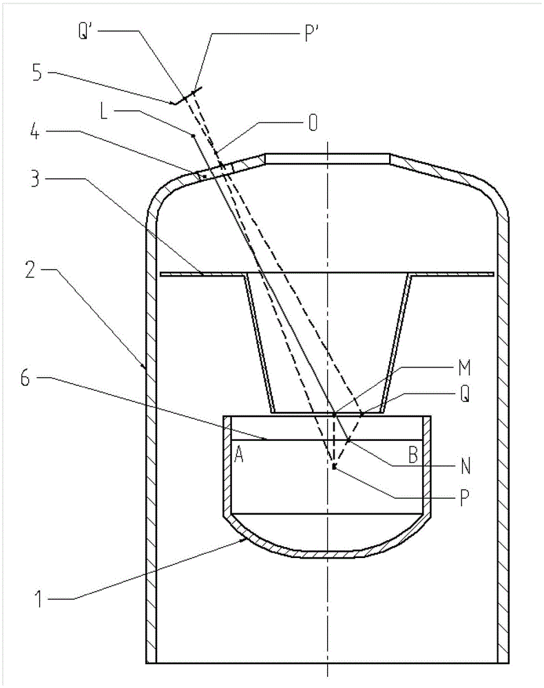 A device and method for measuring the liquid level height of molten silicon in a single crystal furnace