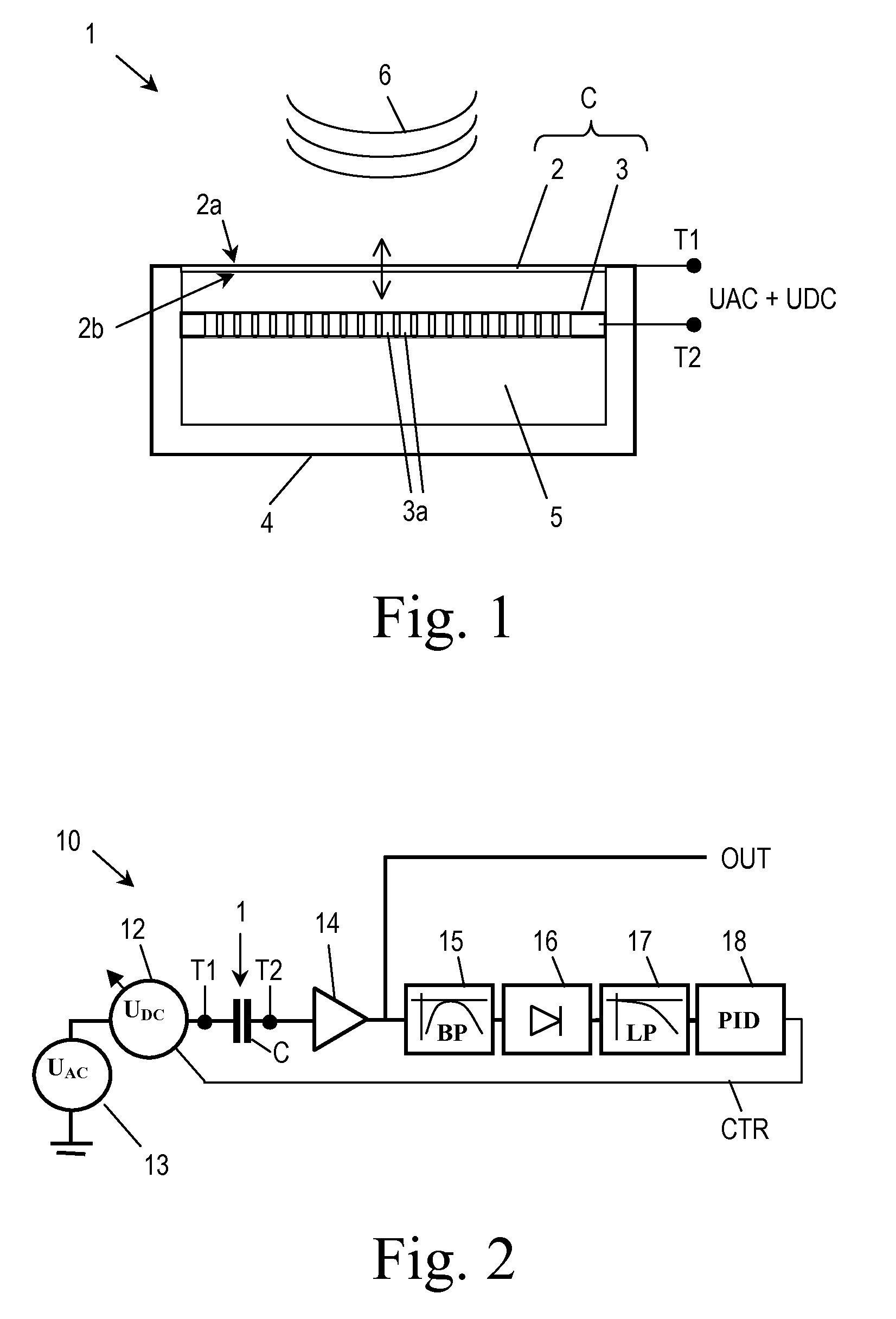 Electronic circuit for controlling a capacitive pressure sensor and capacitive pressure sensor system