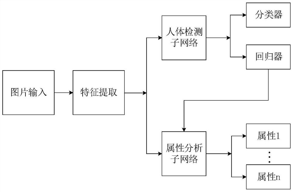 End-to-end human body detection and attribute identification method