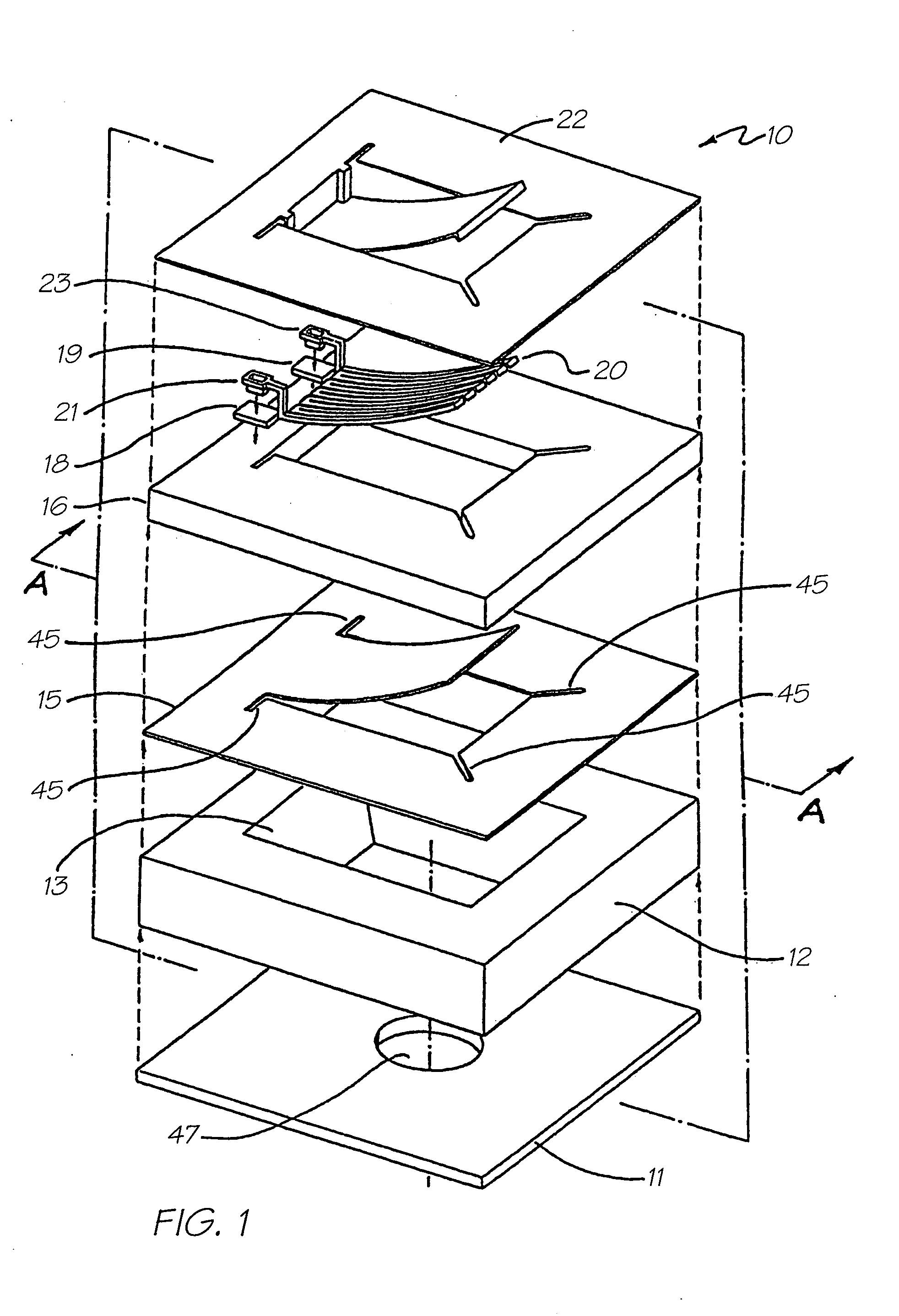 Printhead integrated circuit with nozzles in thin surface layer