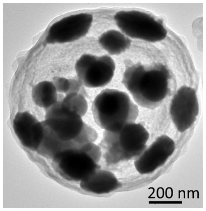A multi-core multi-shell hollow material encapsulating nanoparticles and its preparation method and application