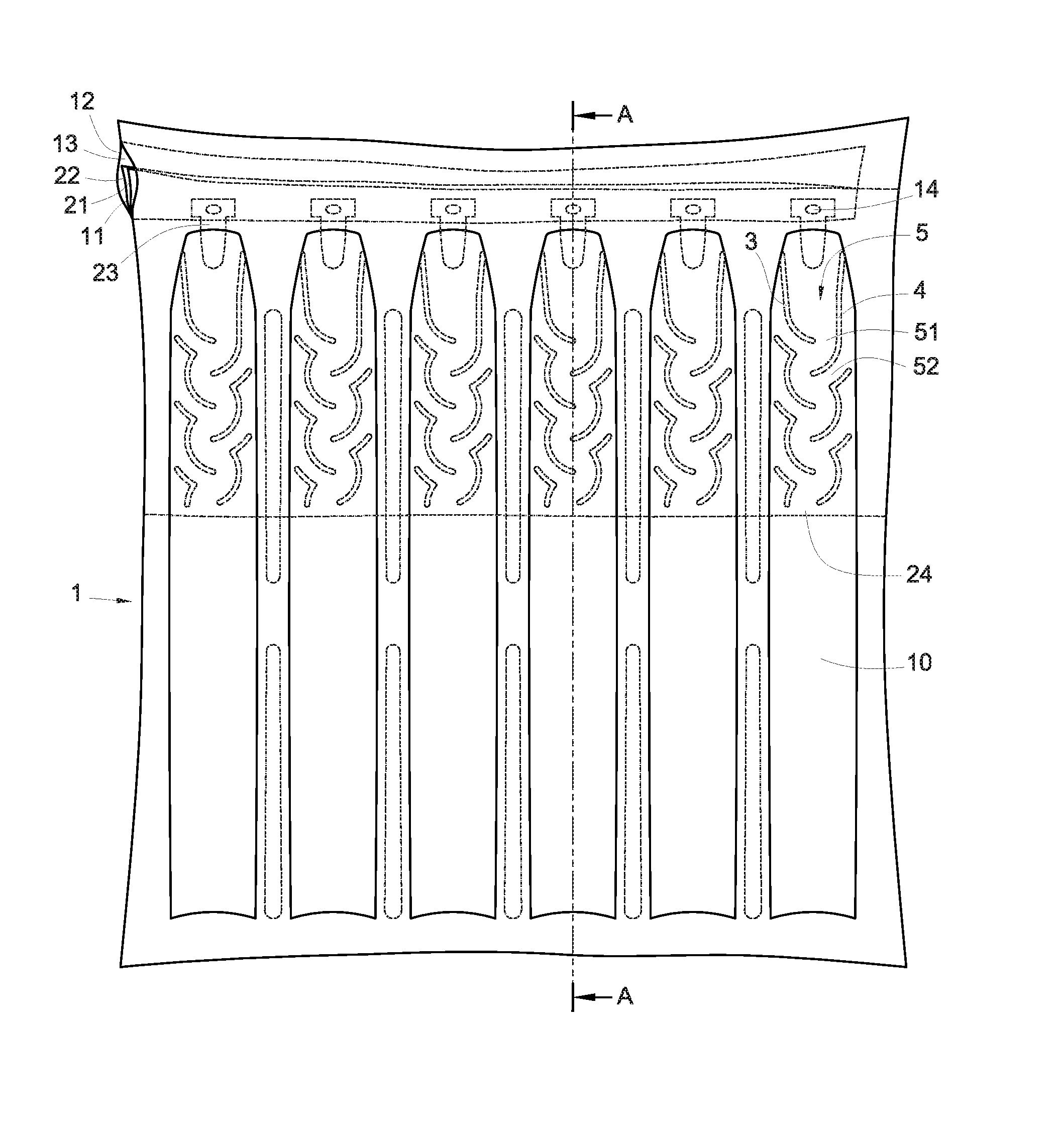 Nonlinear air stop valve structure