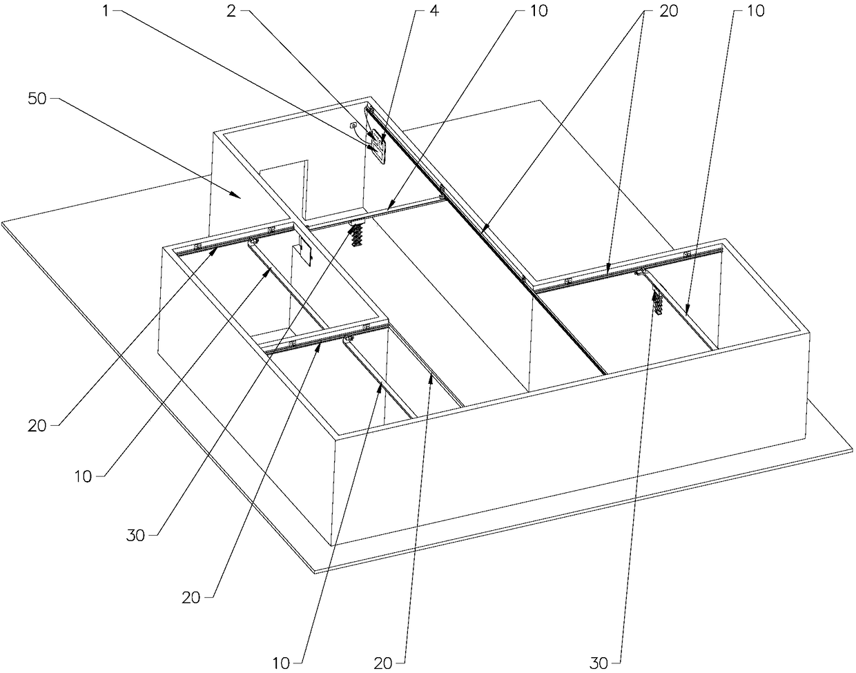 Hanger rail system capable of realizing trans-regional all-covering movement of hanging object