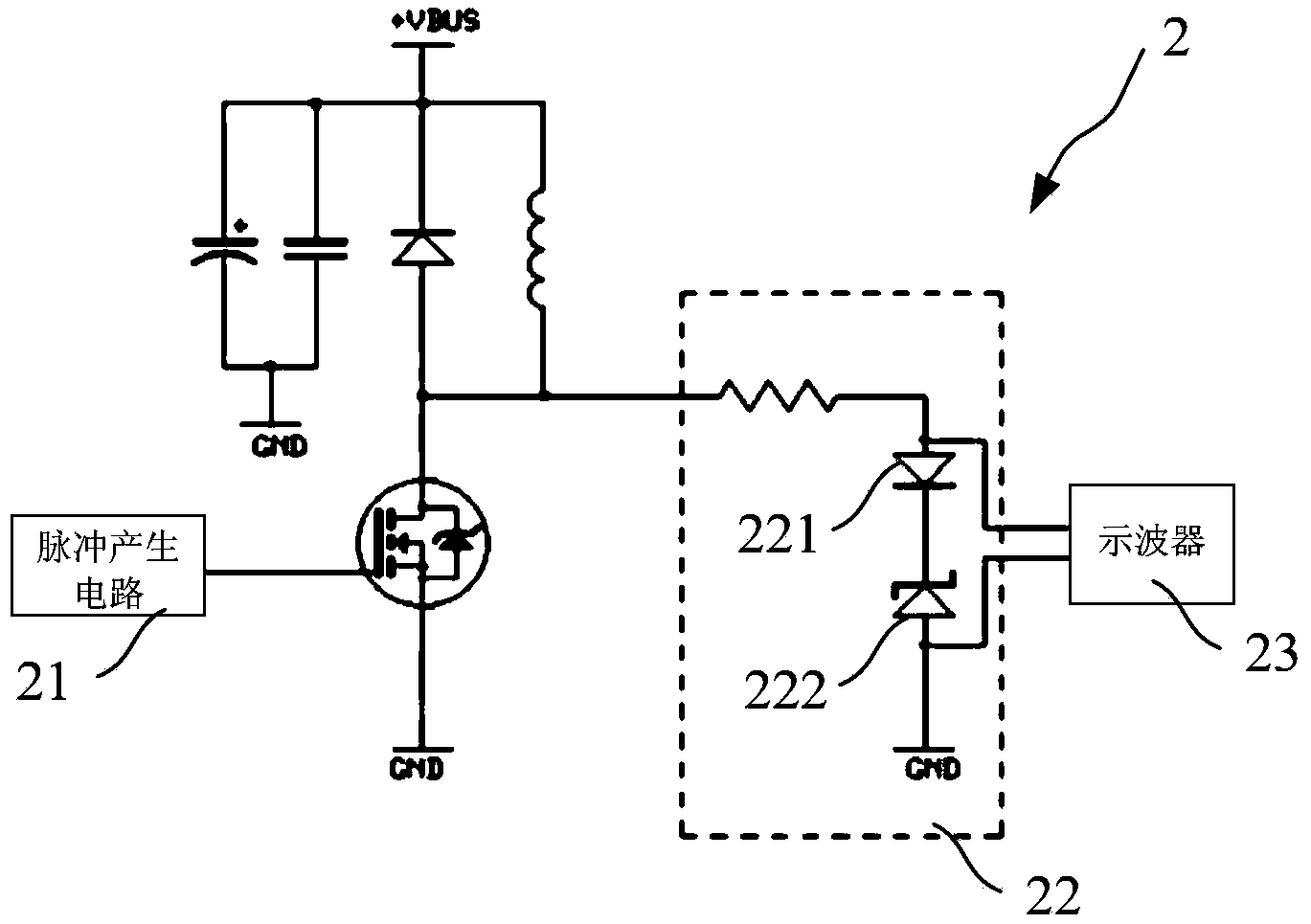 Measuring circuit for breakover voltage drop of semiconductor switch device