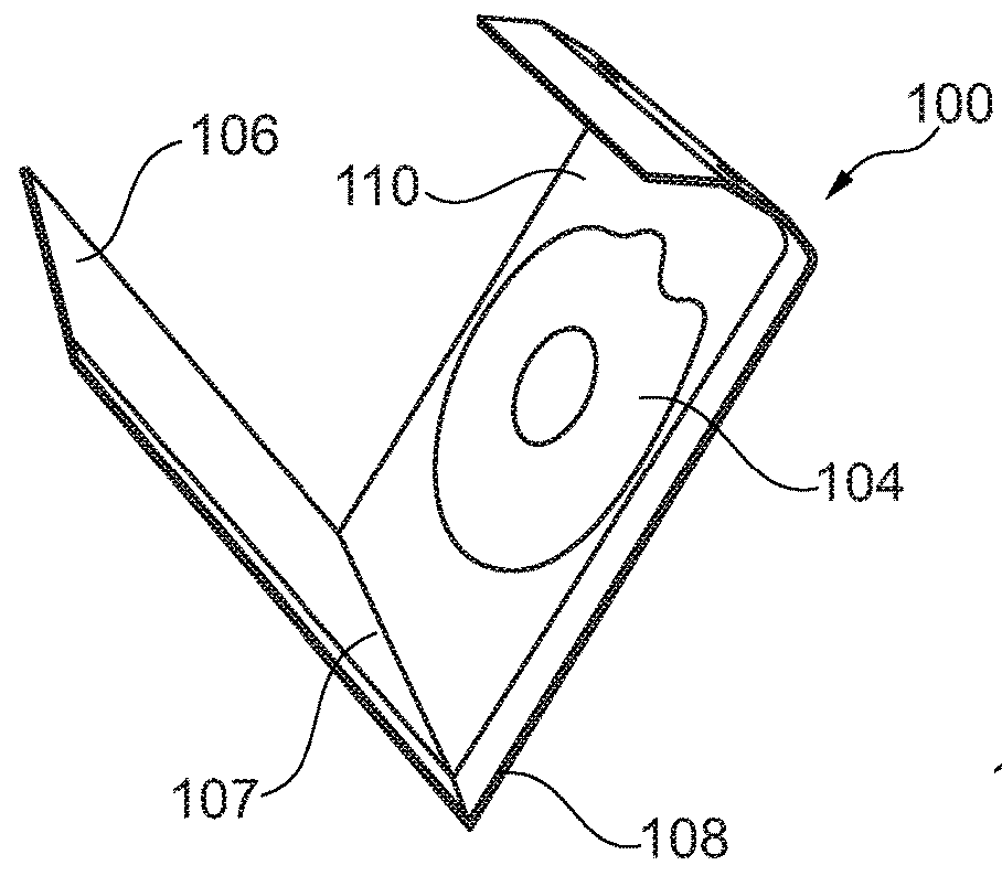 An assembly comprising an ostomy device and a package for the ostomy device