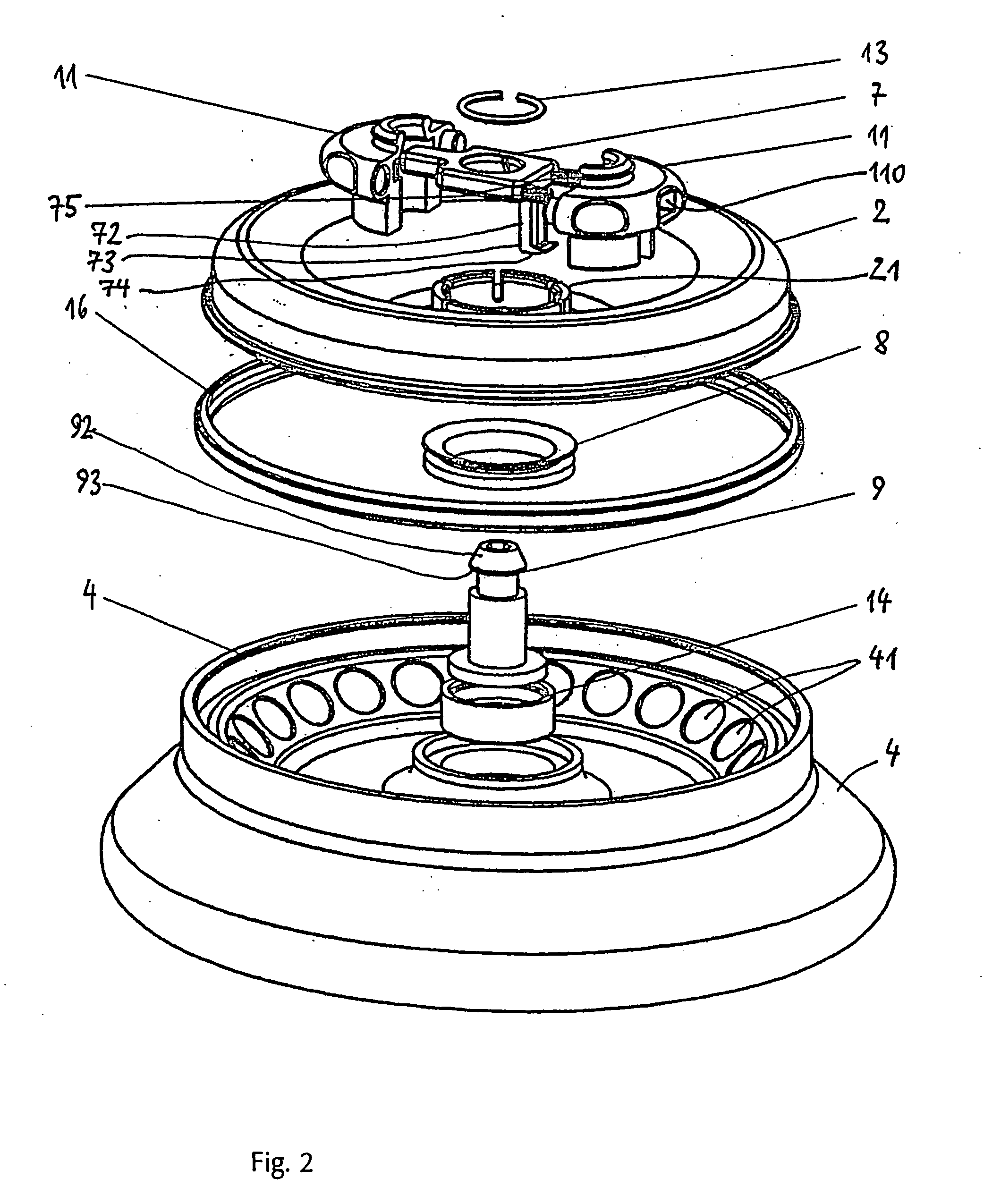 Fixing device for a centrifuge rotor cover