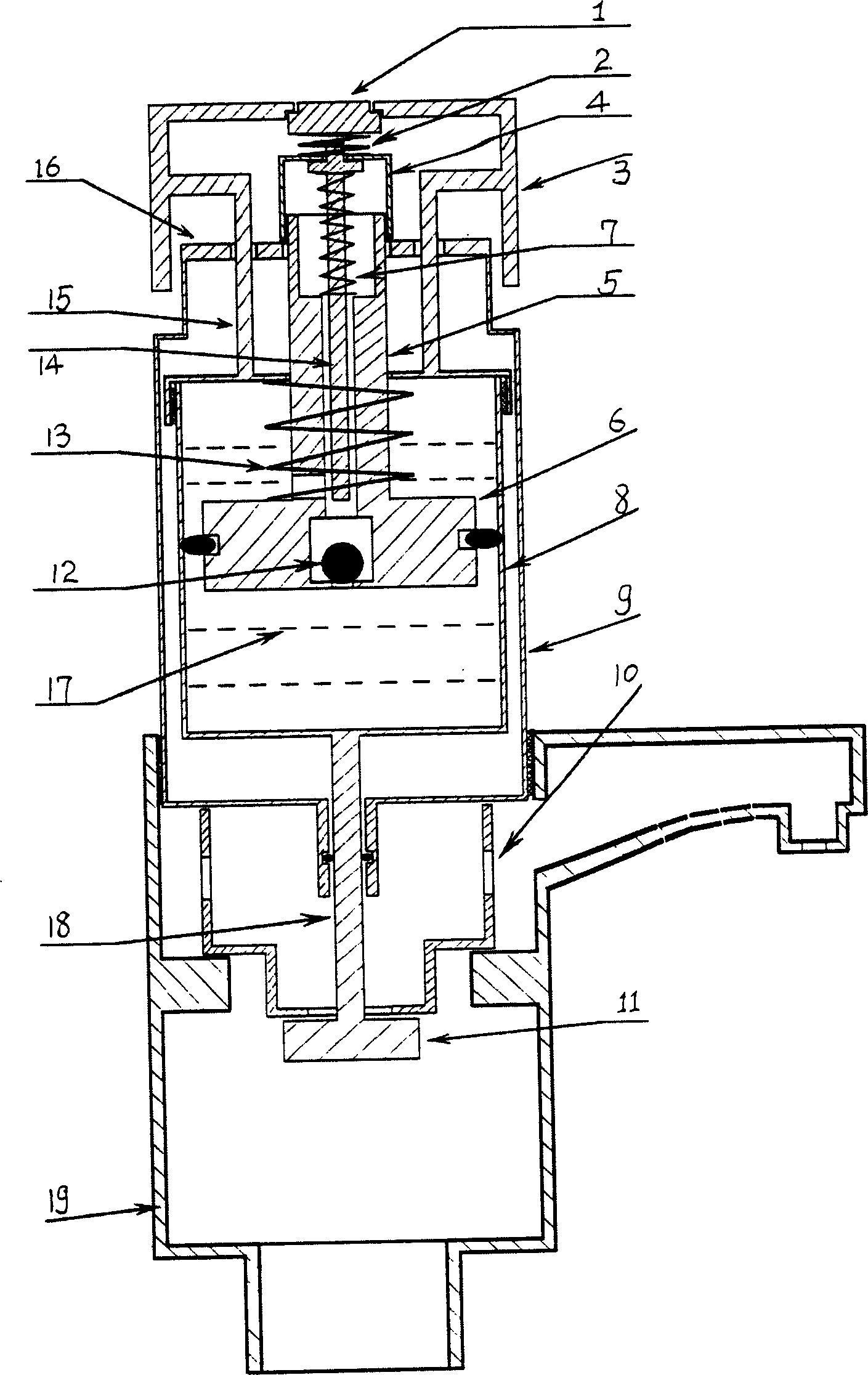 Pushing press automatic water saving valve