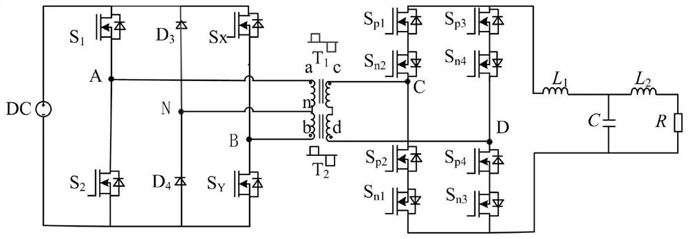 Single-phase high-frequency link matrix inverter and modulation method