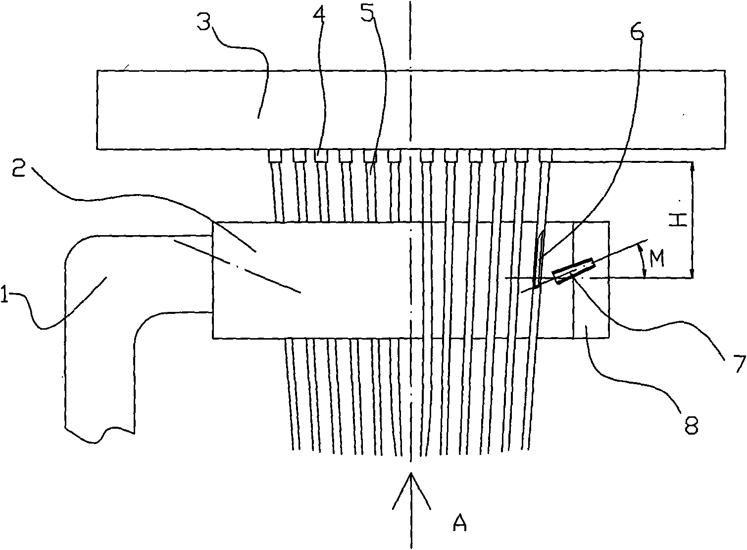 Spinning device for polyester staple fibers for filling
