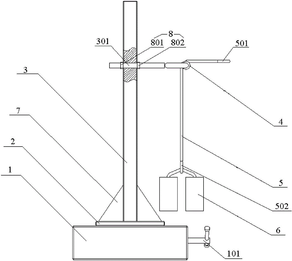 Testing tool and testing method for rigidity of clamp movable positioning mechanism