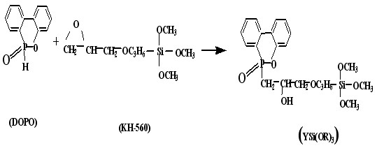 Flame-retardant composite material with DOPO (9,10-dihydro-9-oxa-10-phosphaphenanthrene-10-oxide) modified nano mesoporous molecular sieve