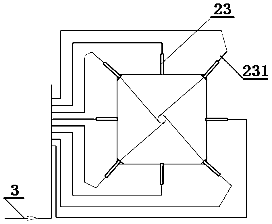 Combustion device facilitating directly injecting water-coal slurry into low-oxygen flames to reduce NOx