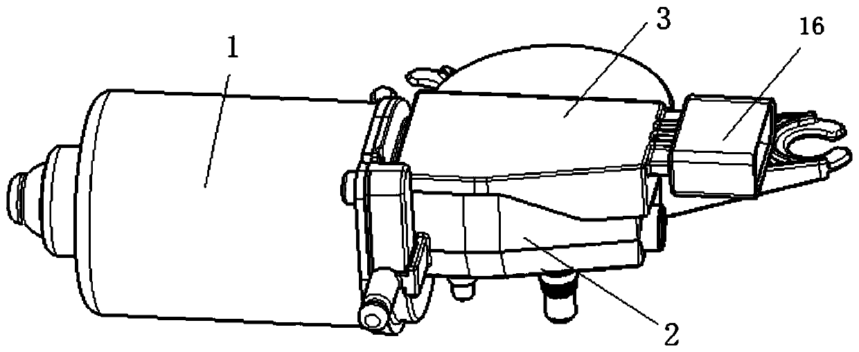 Electrical connection structure of windscreen wiper driving assembly