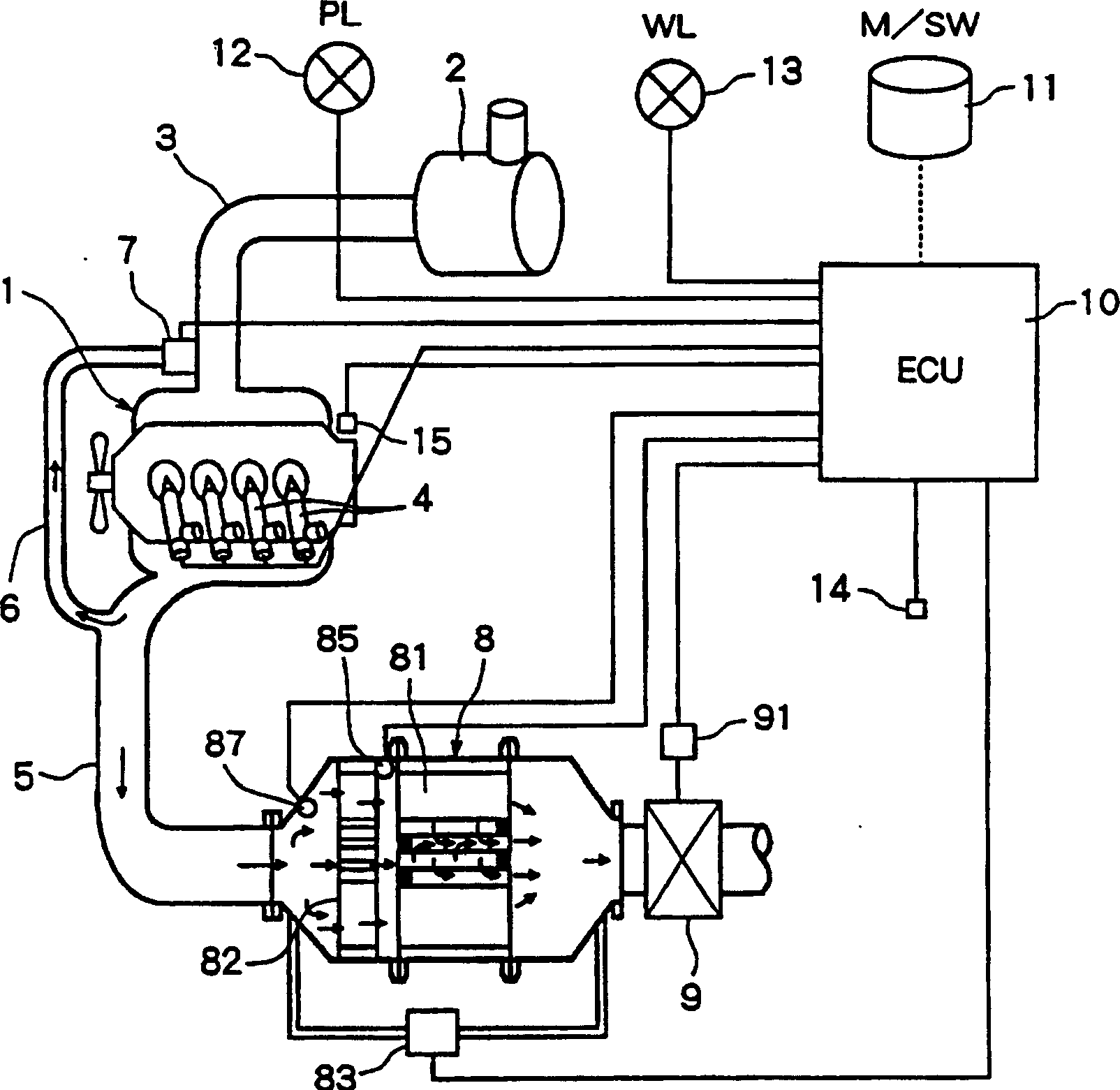 Device for purifying the exhaust gases of diesel engines