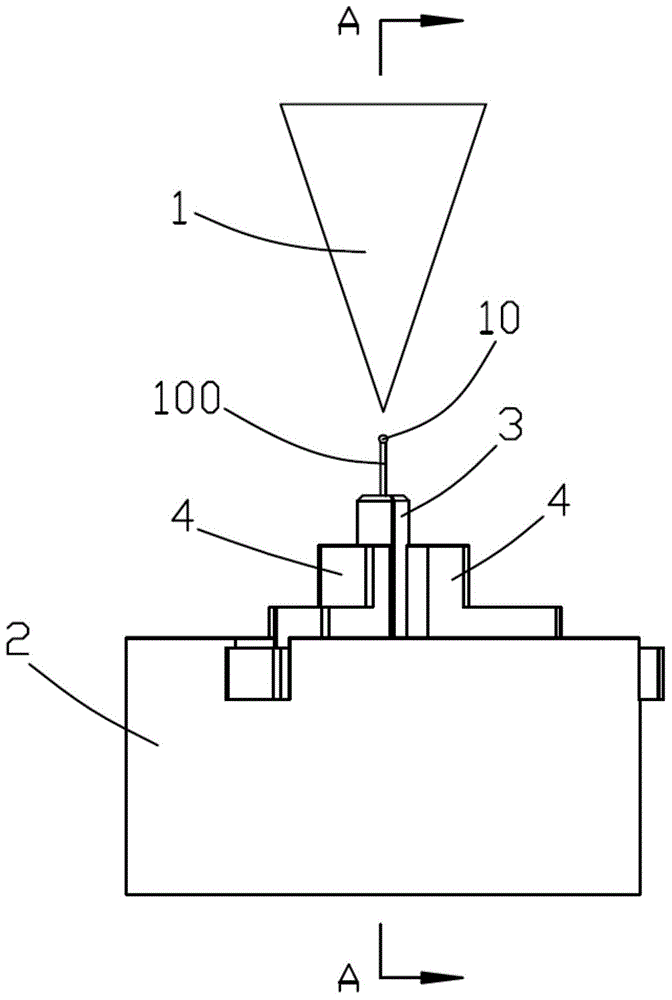 Laser welding device and method for melting ball on filament end face