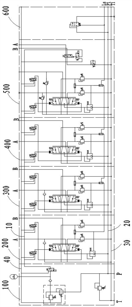 Integrated electric control multi-way valve and crane