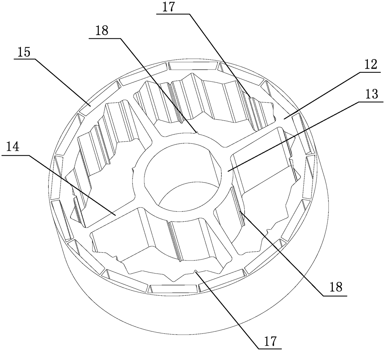 Low-inertia rotor of permanent magnet motor