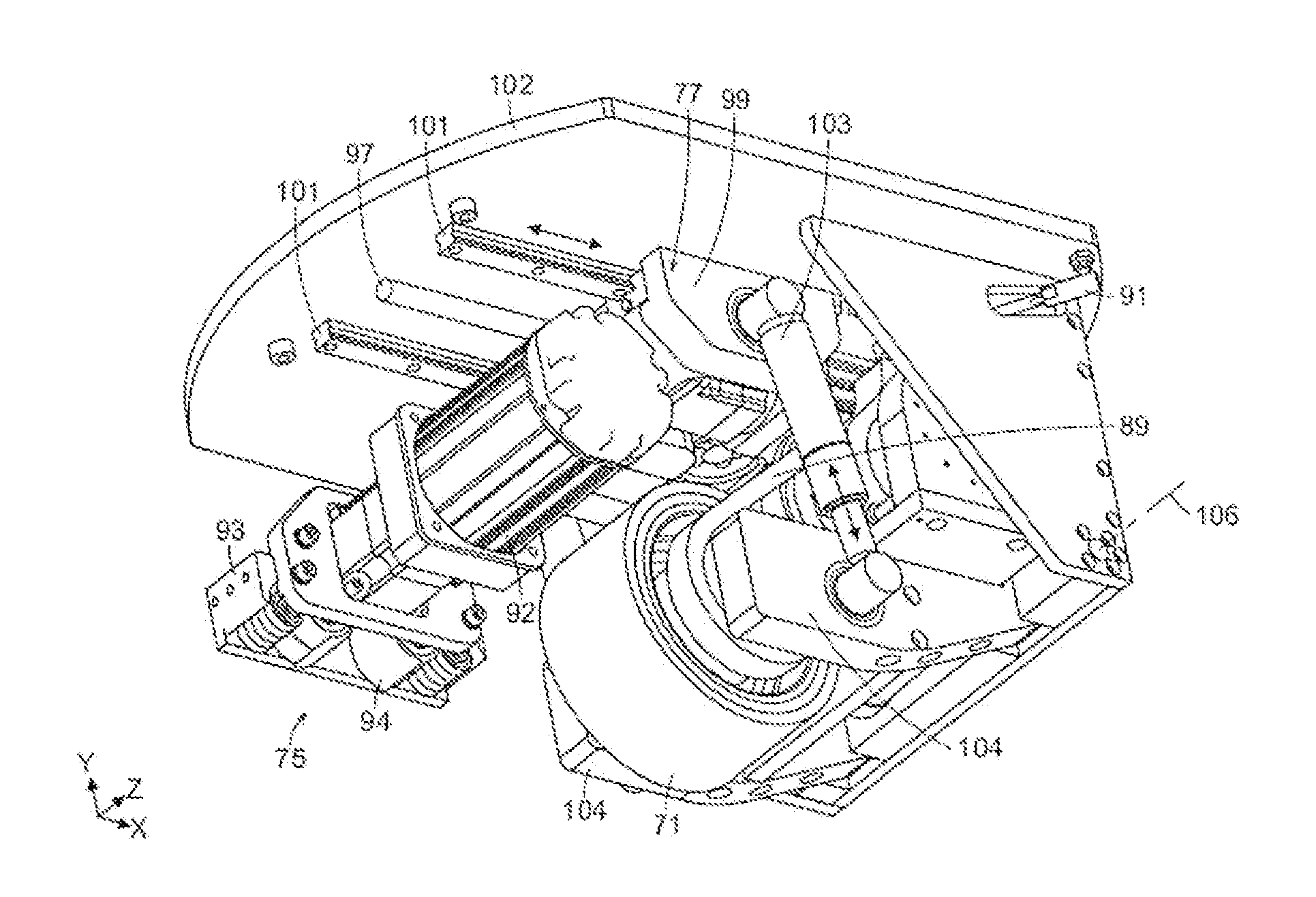 Caster system for mobile apparatus