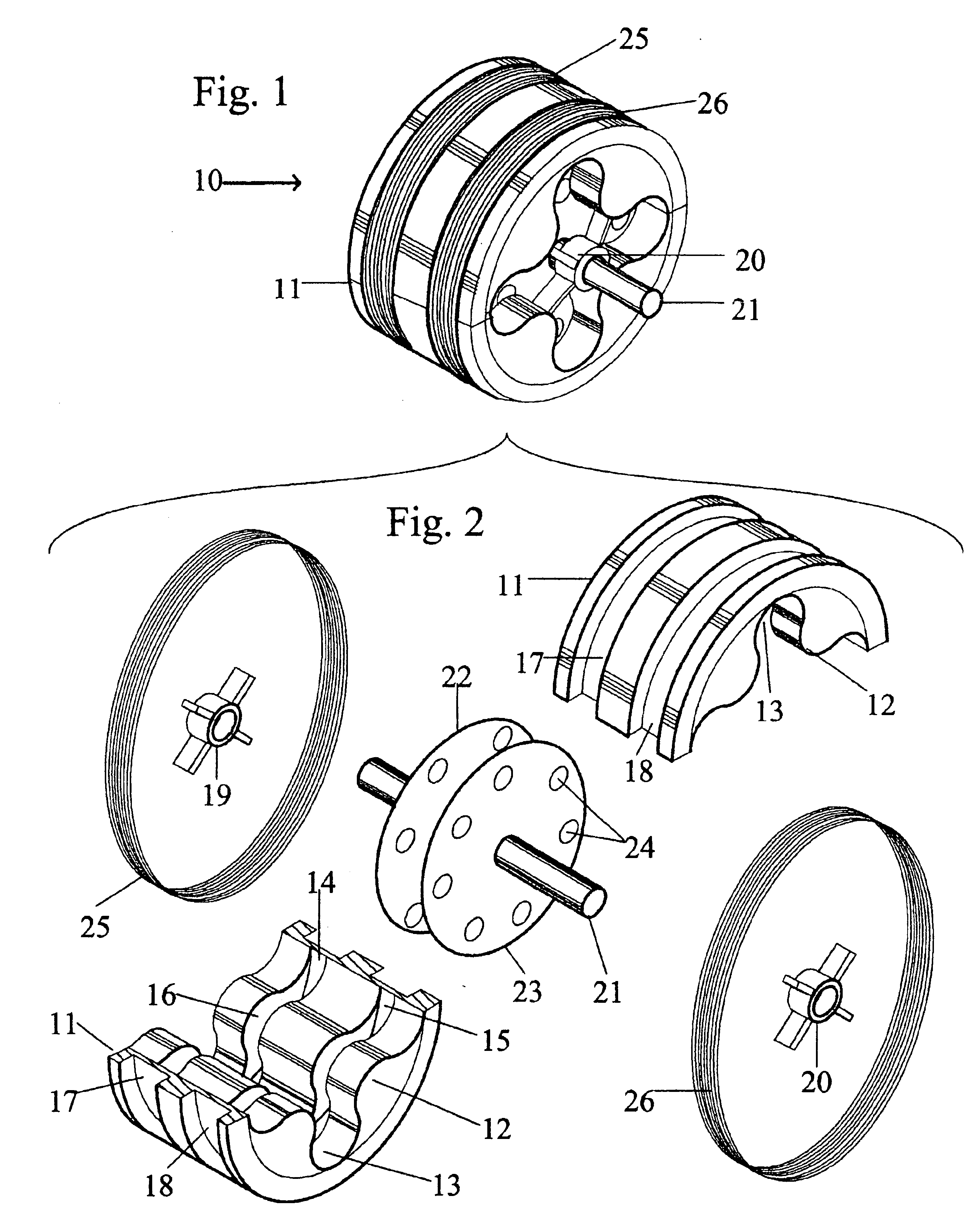 Axial flux motor with active flux shaping