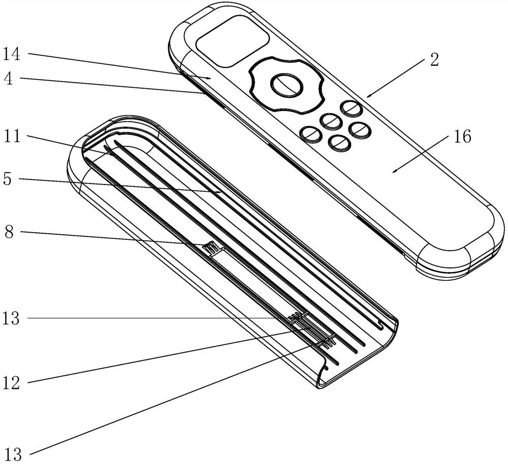 Remote controller battery compartment covering and sealing structure