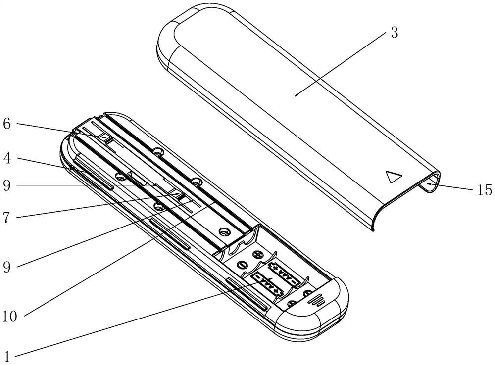 Remote controller battery compartment covering and sealing structure