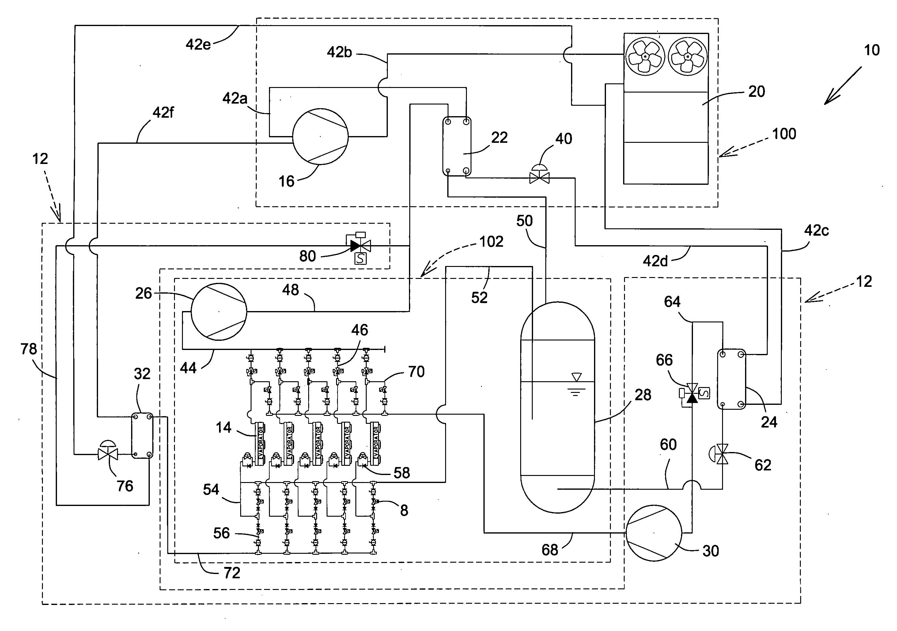 Defrost system and method for a subcritical cascade R-744 refrigeration system