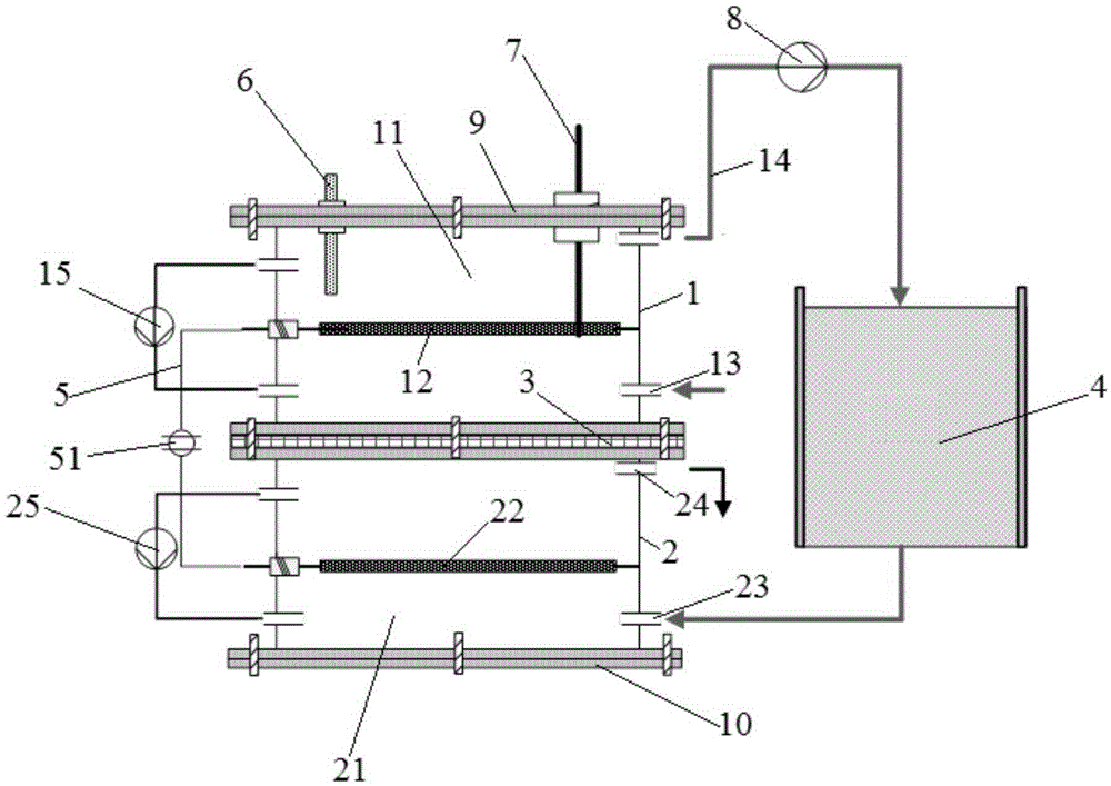 Overlapped microbial fuel cell in-situ test system and application thereof
