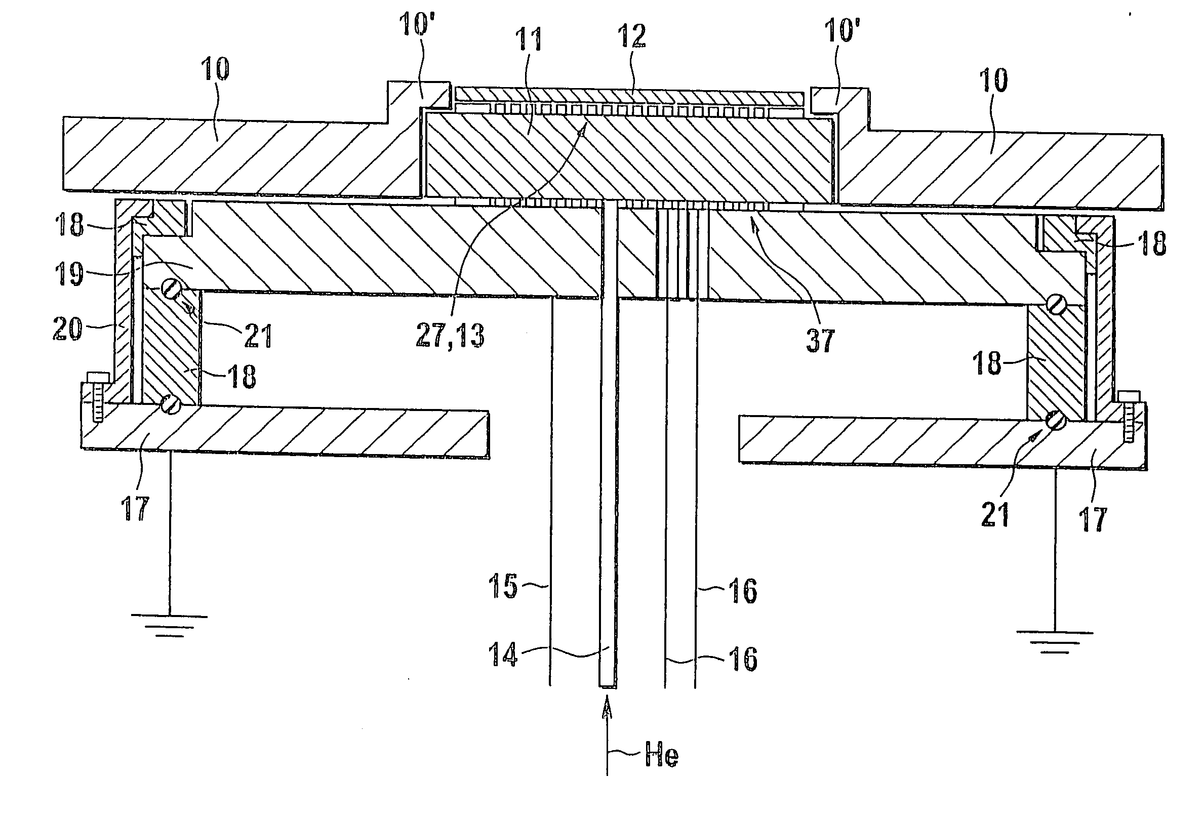 Retaining device, especially for fixing a semiconductor wafer in a plasma etching device, and method for supply heat to or discharging heat from a substrate
