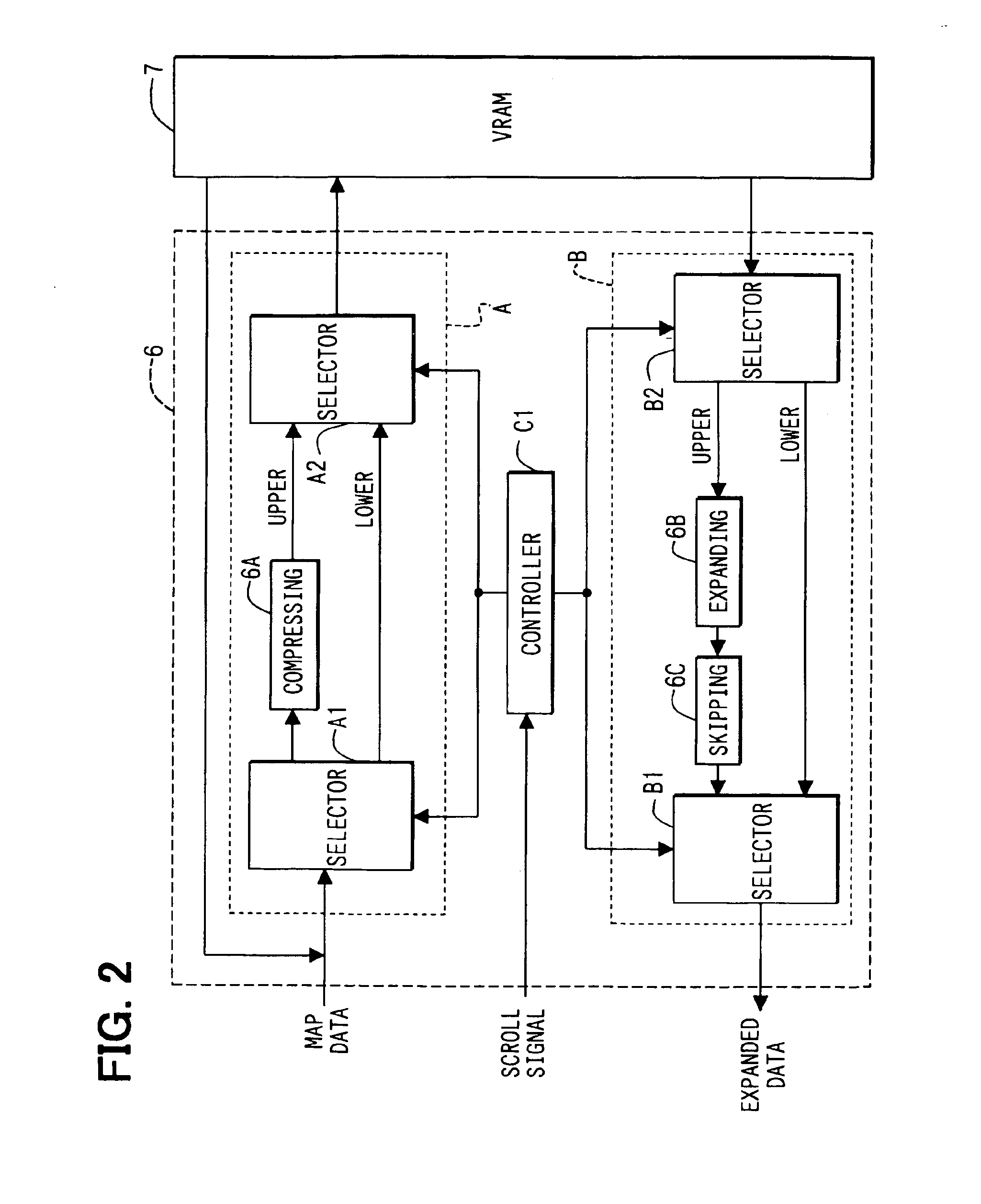 Image display system scrolling image at high speed using data compression