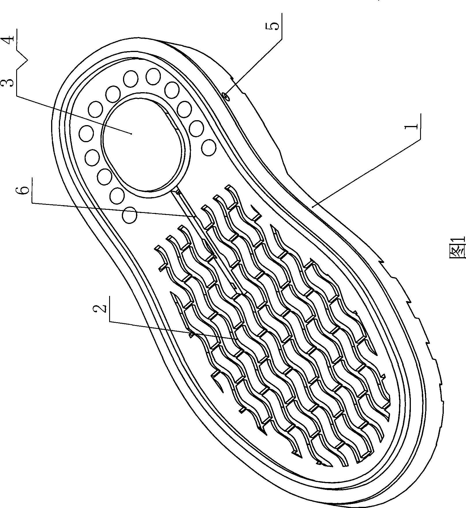 Shoe sole with ventilating function and mould thereof