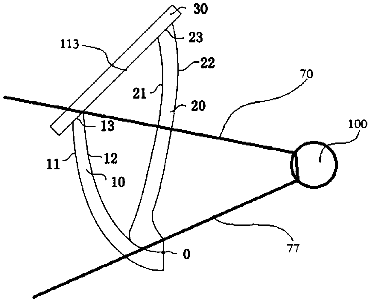 Screen projection device of double-free-form-surface reflection type AR glasses