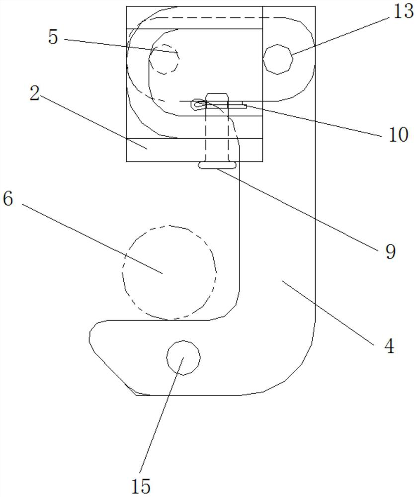 Limiting anti-bouncing device for upper acting coupler lifting rod