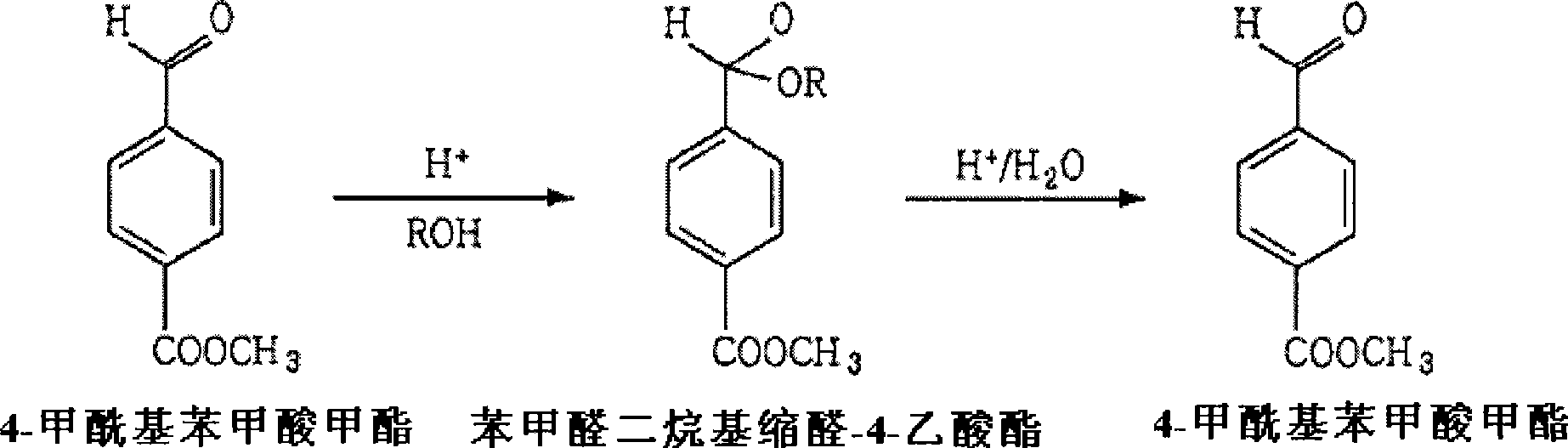 The process of isolating methyl-4-formylbenzoate and dimethylterephtalate