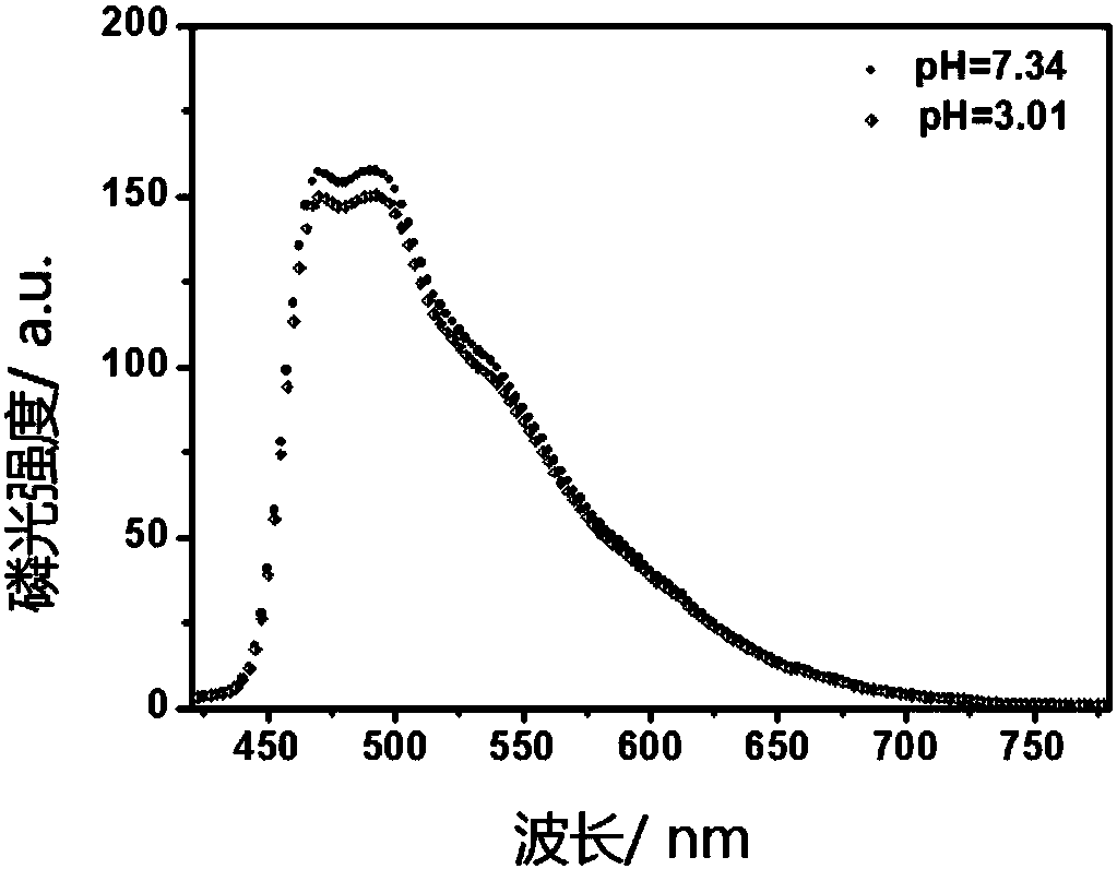 Water-soluble phosphorescent polymer for detecting pH as well as preparation method and application thereof